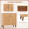 Costway 2-Door Shoe Cabinet with Ventilated Woven Doors & 3 Removable Shelves for Entryway